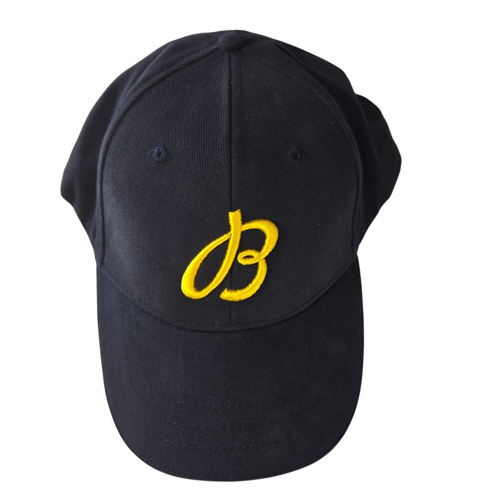 Breitling Co. 1884 Belted Leather Strapback Blue/Yellow Hat 100% Organic Cotton